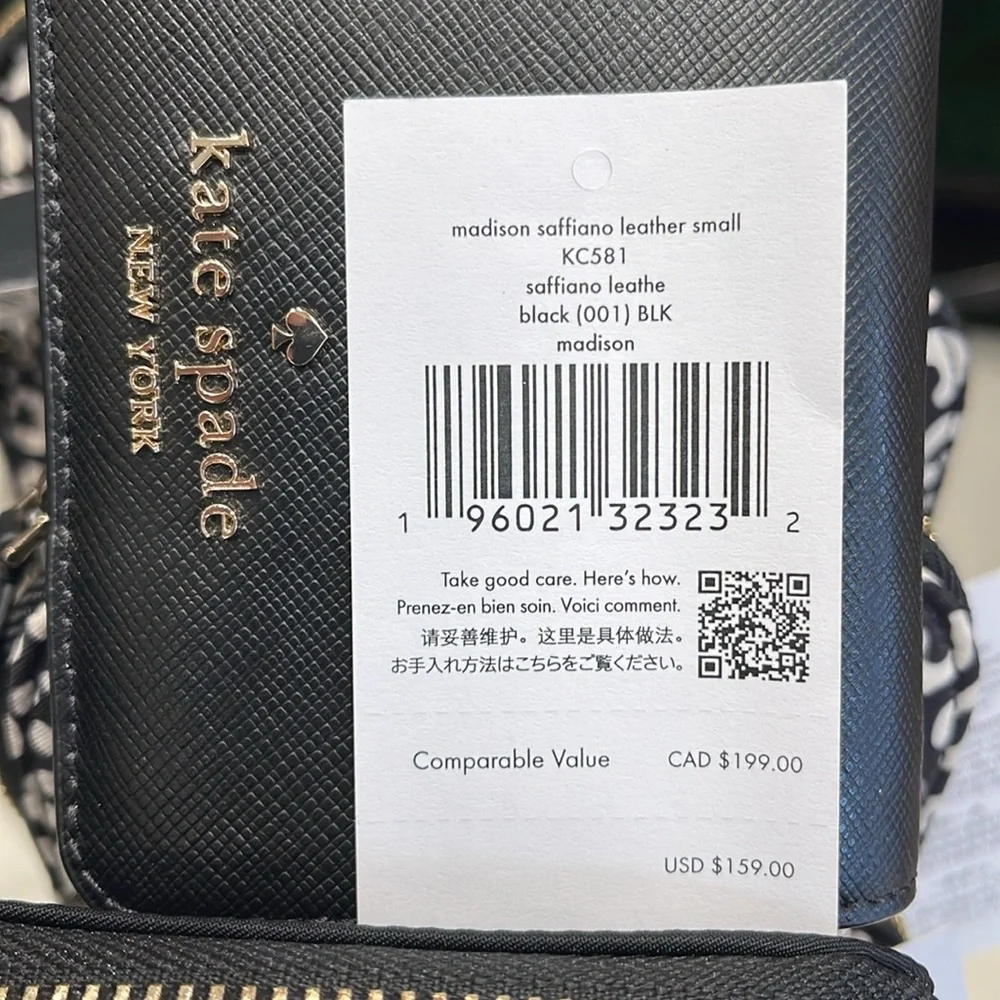 Kate Spade Madison Small Bifold Wallet
Black 
NWT - Picture 11 of 16